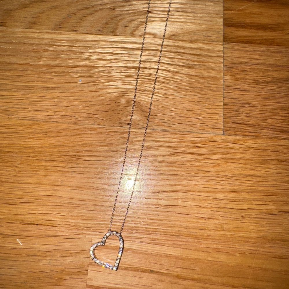 Elegant Silver Crystal Heart Necklace